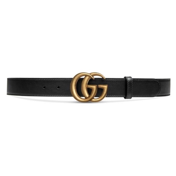 COPY - Gucci Black Leather Belt with Gold Double G Buckle - Picture 2 of 9